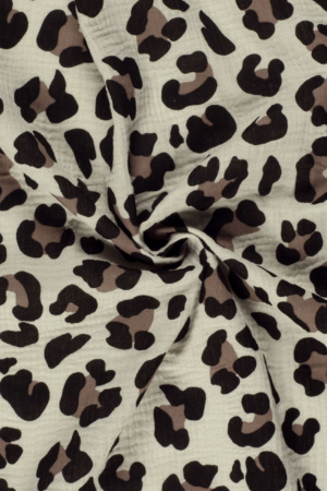 Tissu gaze de coton léopard Ava