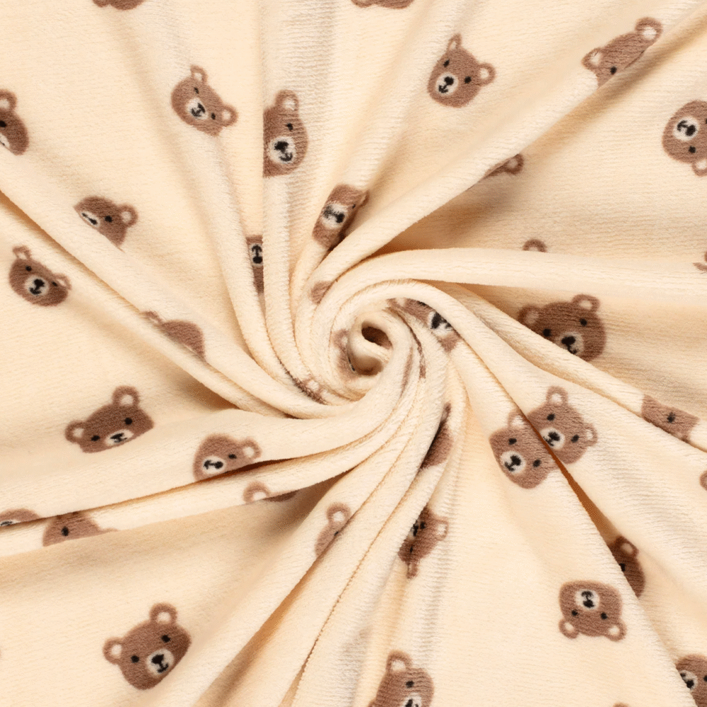 Tissu doudou ourson