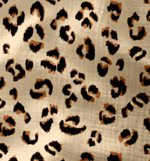 Tissu gaze de coton léopard fauve