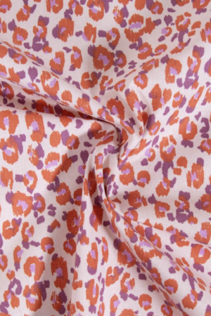 Tissu coton léopard rose