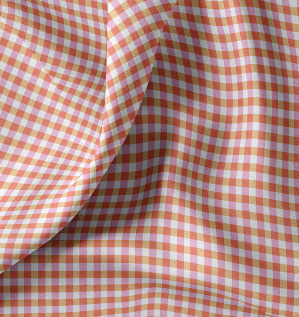 Tissu coton vichy tricolore