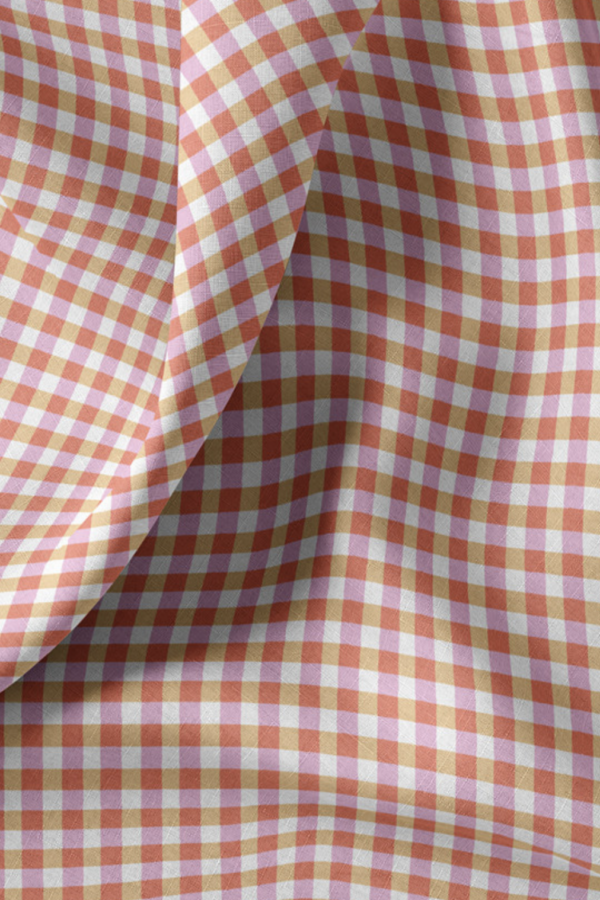 Tissu coton vichy tricolore
