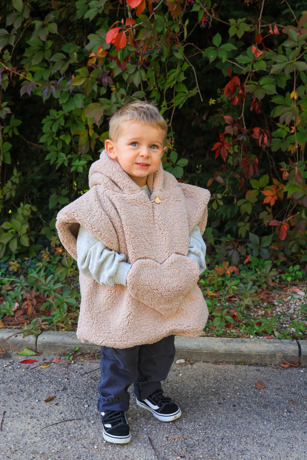 Poncho poche coeur moumoute ourson – Image 6