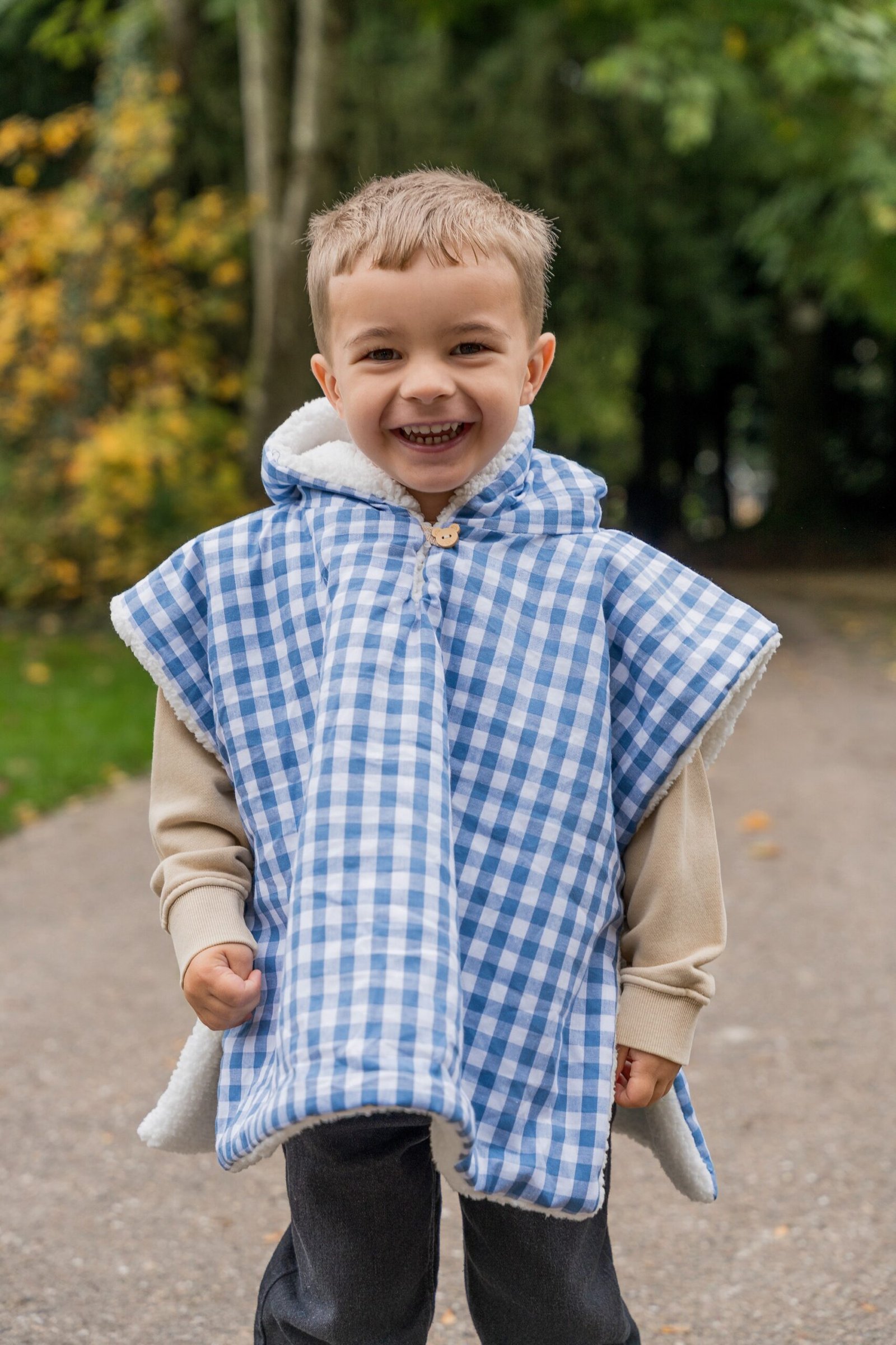 Poncho vichy bleu – Image 2