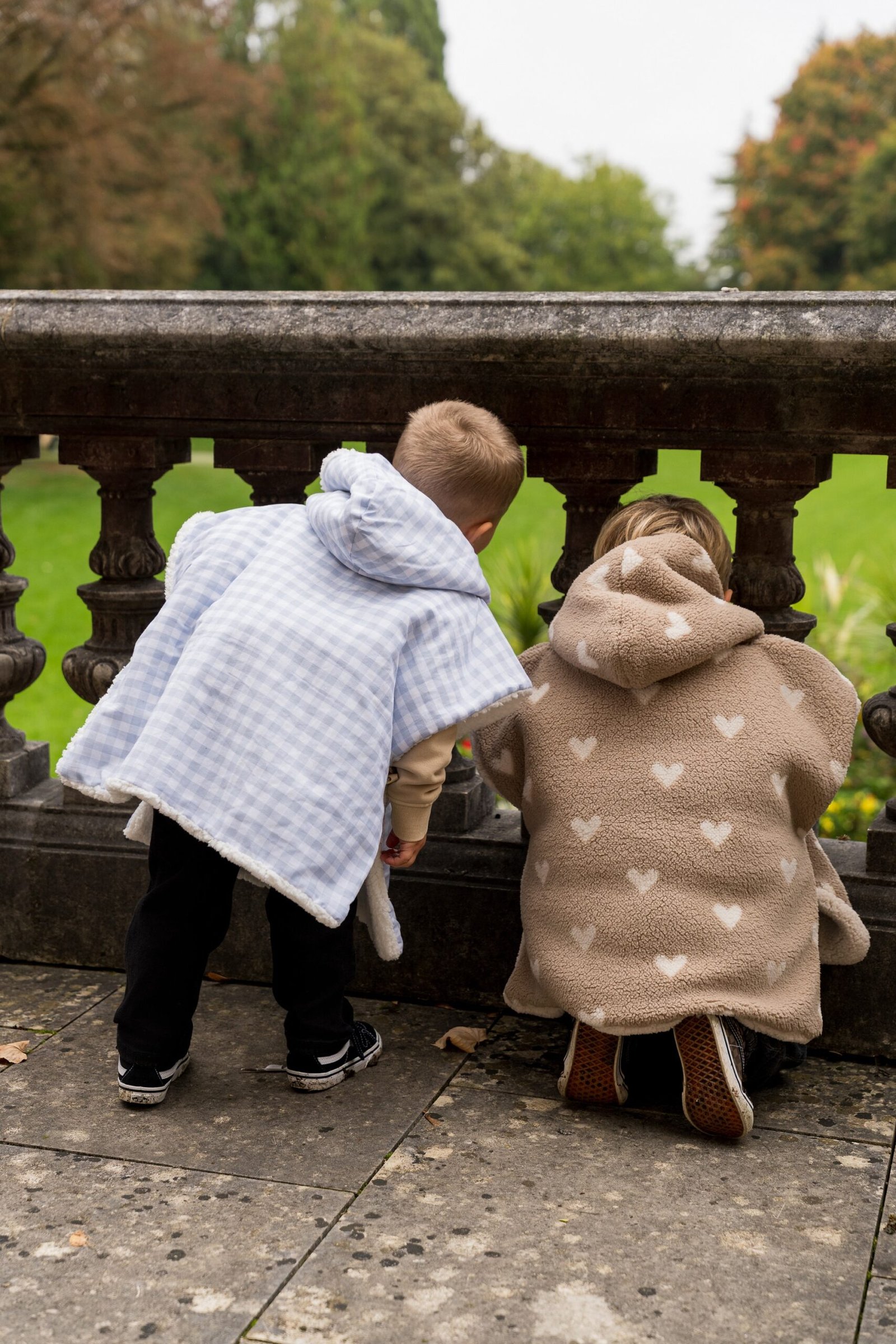 Poncho vichy bleu ciel – Image 2