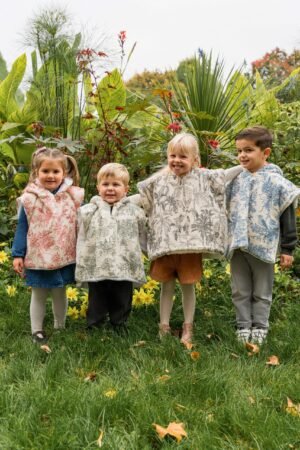 Poncho imprimé bird vert