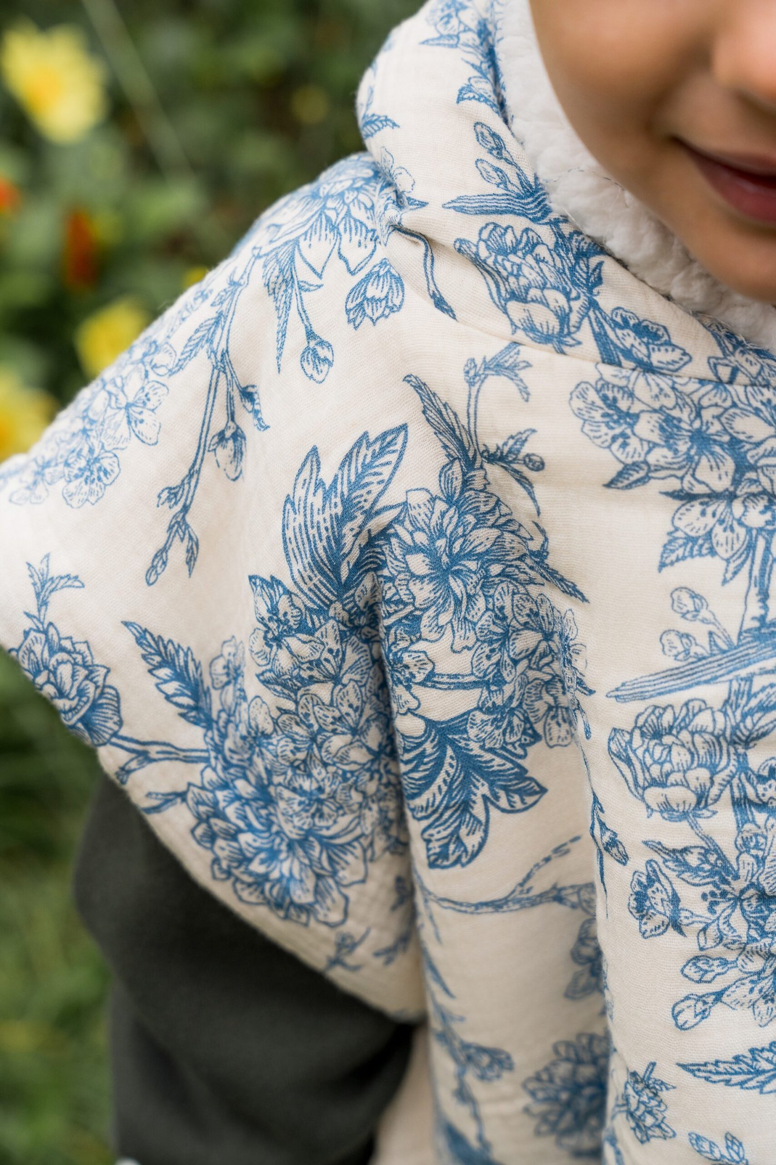 Poncho imprimé bird bleu – Image 3