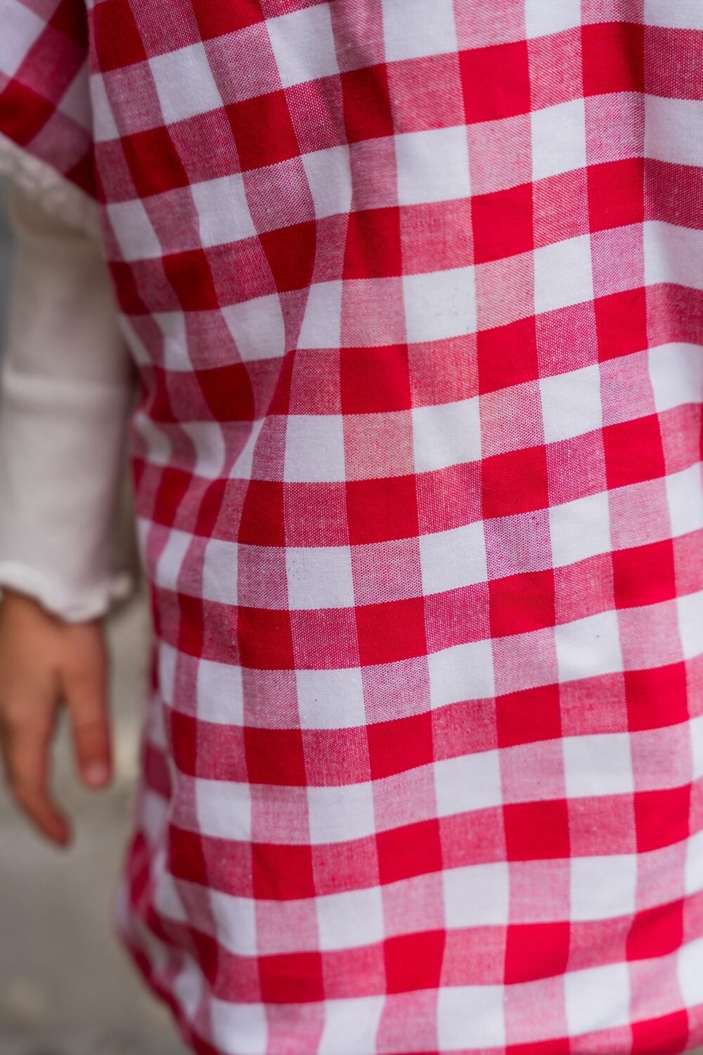 Poncho Vichy rouge – Image 3