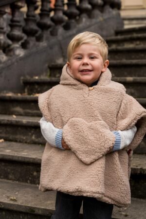 Poncho poche coeur moumoute ourson