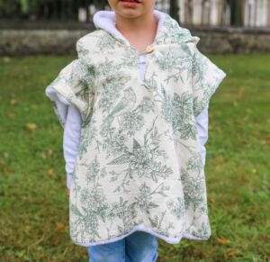 Poncho imprimé bird vert