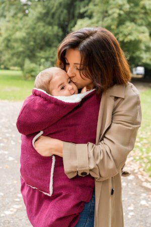 Couverture de portage velours bordeaux