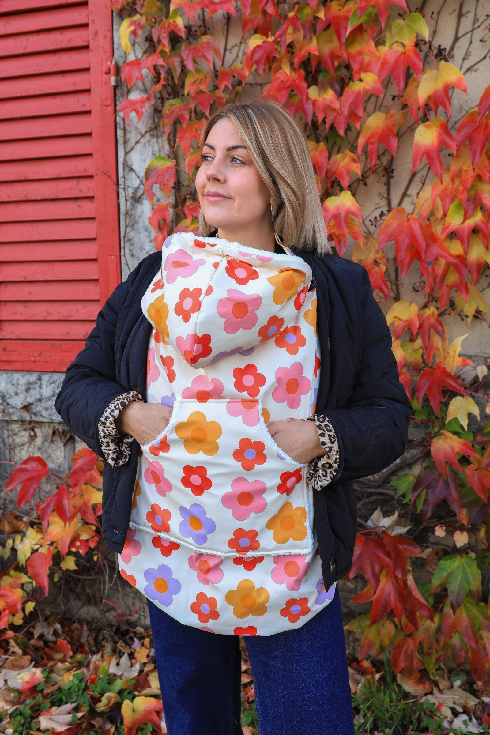 EN STOCK- Couverture de portage imperméable fleuris