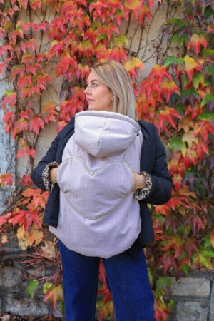 Couverture de portage imperméable rose liseré doré