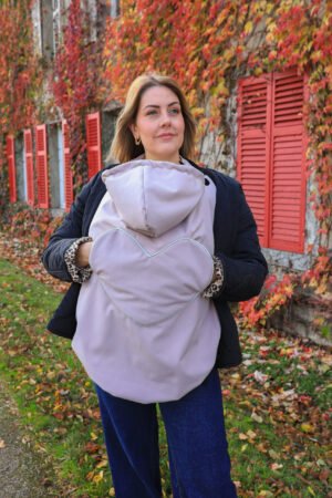 Couverture de portage imperméable rose liseré argenté