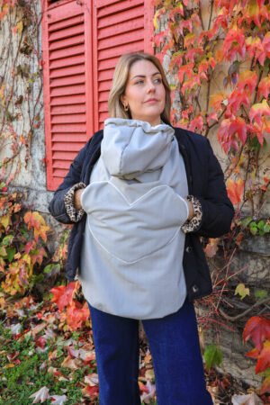 Couverture de portage poche coeur imperméable gris