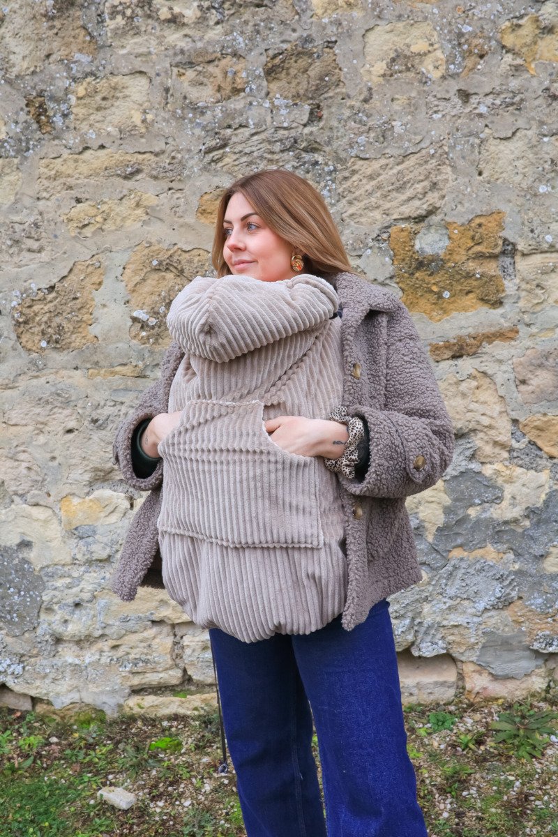 Couverture de portage velours taupe