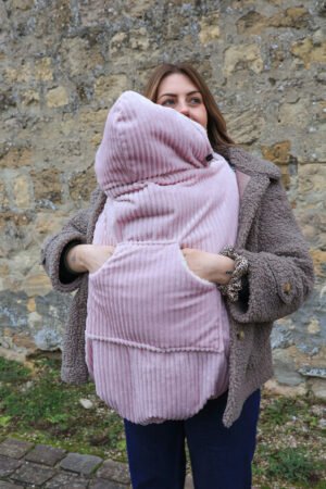 Couverture de portage velours rose pâle