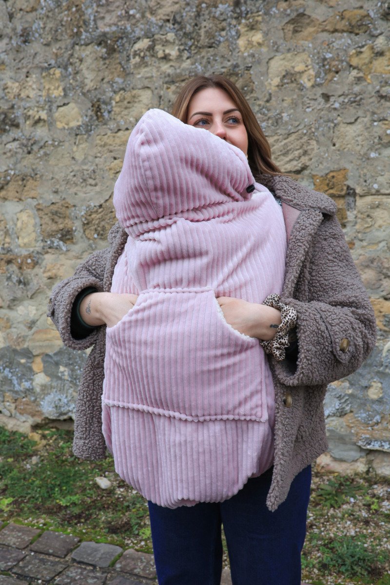 Couverture de portage velours rose pâle