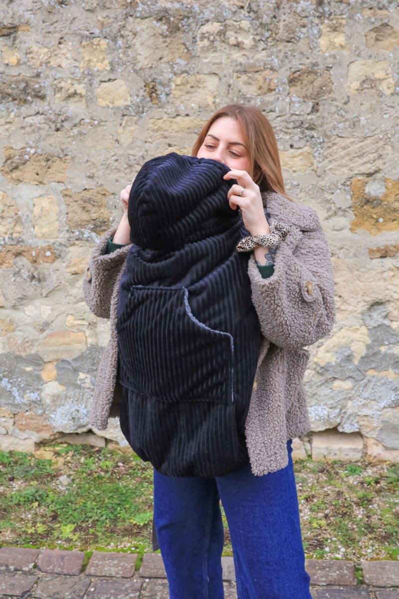 Couverture de portage velours noir