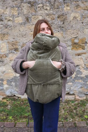 Couverture de portage velours kaki
