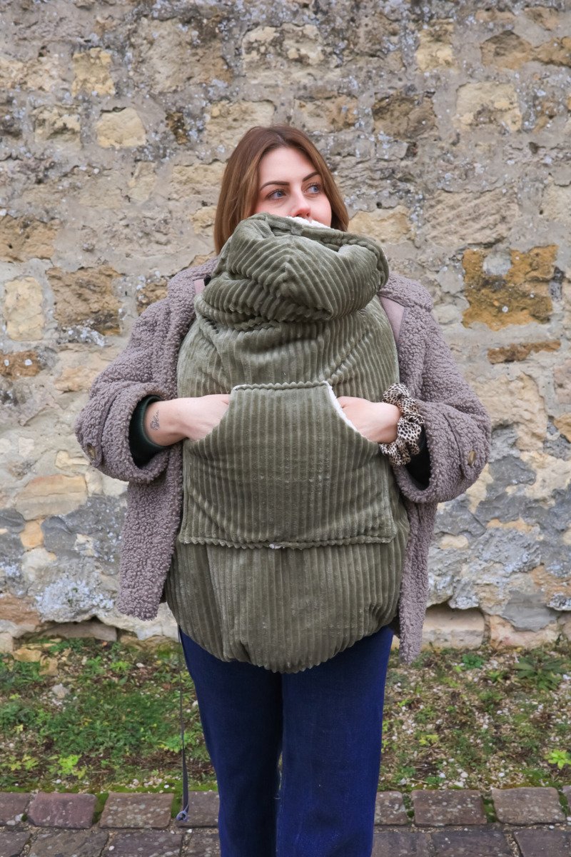 Couverture de portage velours kaki