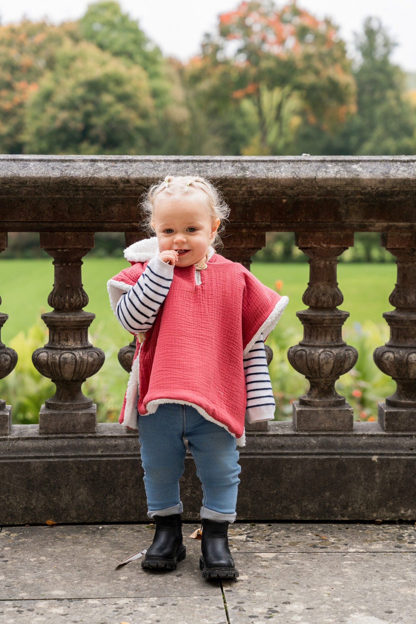 Poncho gaze de conton terracota – Image 2