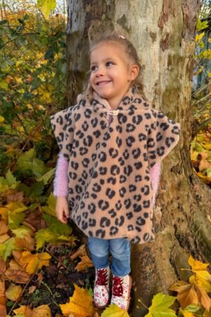 Poncho moumoute léopard