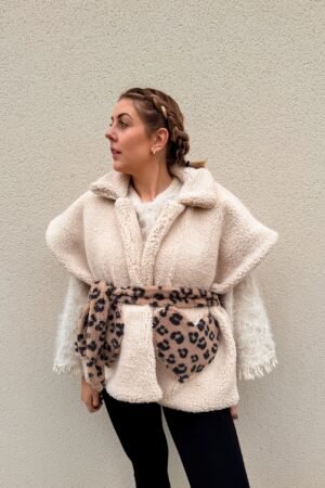 Poncho femme léopard