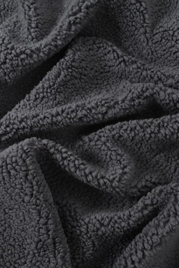 Tissu sherpa gris