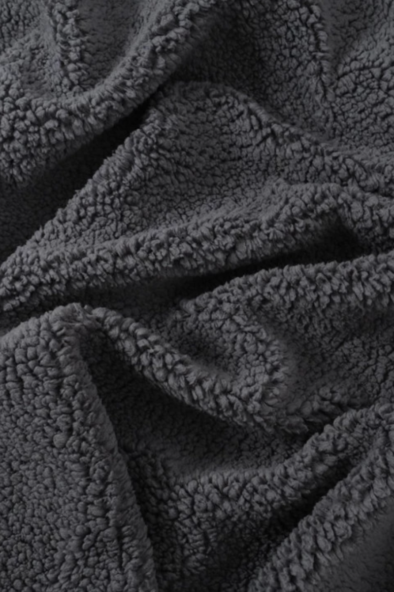 Tissu sherpa gris