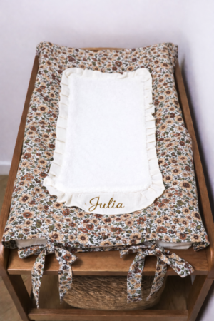 Housse matelas à langer froufrou Giulia/ écru