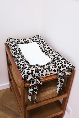 Housse matelas à langer froufrou léopard
