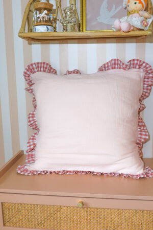 Taie d'oreiller mixte vichy rose