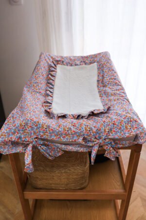 Housse matelas à langer froufrou fleuris Maria
