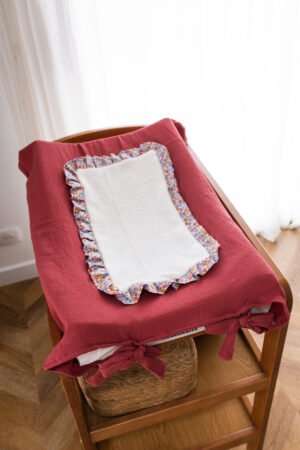 Housse matelas à langer froufrou terracotta/ Maria