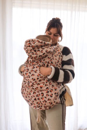 EN STOCK- Couverture de portage imperméable léopard coeur