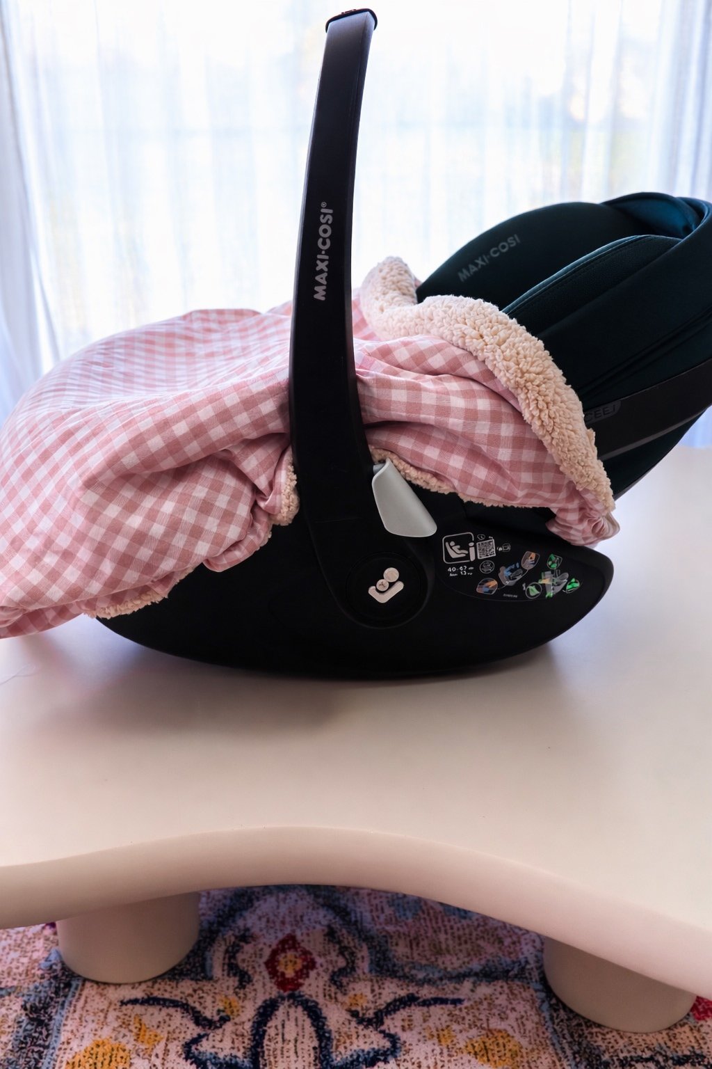 Couverture de cosy vichy rose