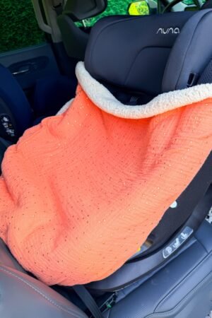 EN STOCK- Couverture de cosy saumon/moumoute