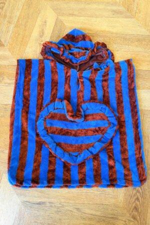 Poncho de bain rayé réglisse