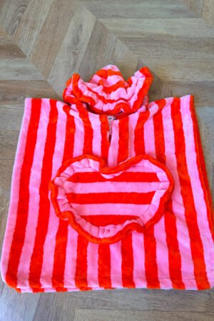 Poncho de bain rayé barbe à papa