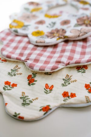 Lot de 3 bavoirs fleurs Adèle