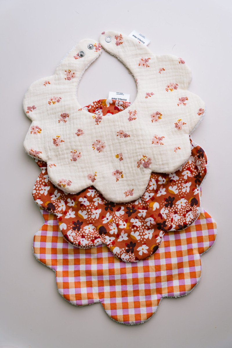 Lot de 3 bavoirs fleurs Antonia