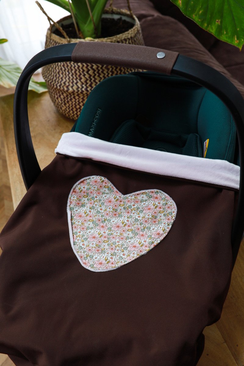 DISPONIBLE- Couverture 3 en 1 imper marron coeur Alma