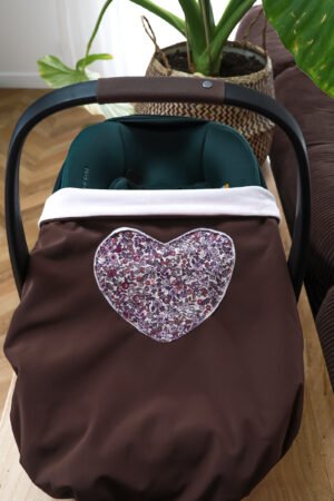 EN STOCK- Couverture de cosy imper marron coeur Ines