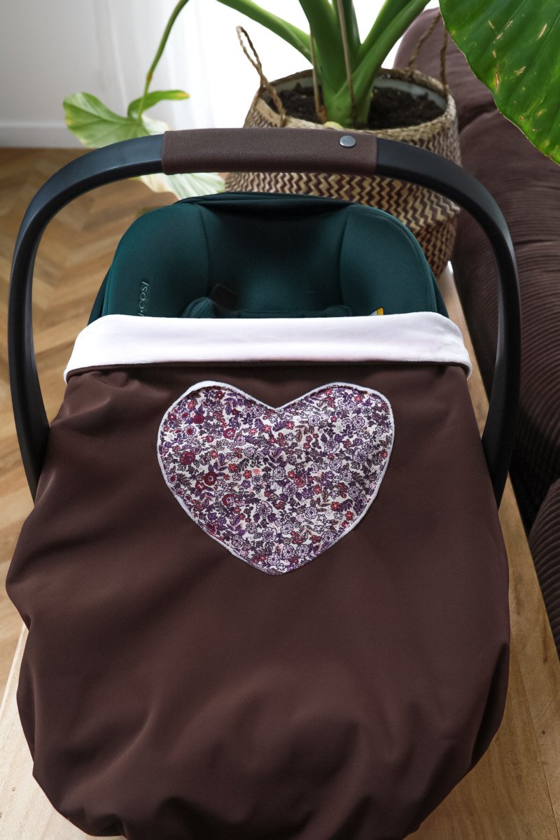 Couverture 3 en 1 imper marron coeur Ines