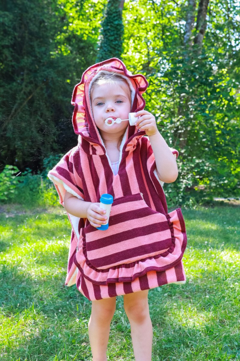 Poncho de bain guimauve
