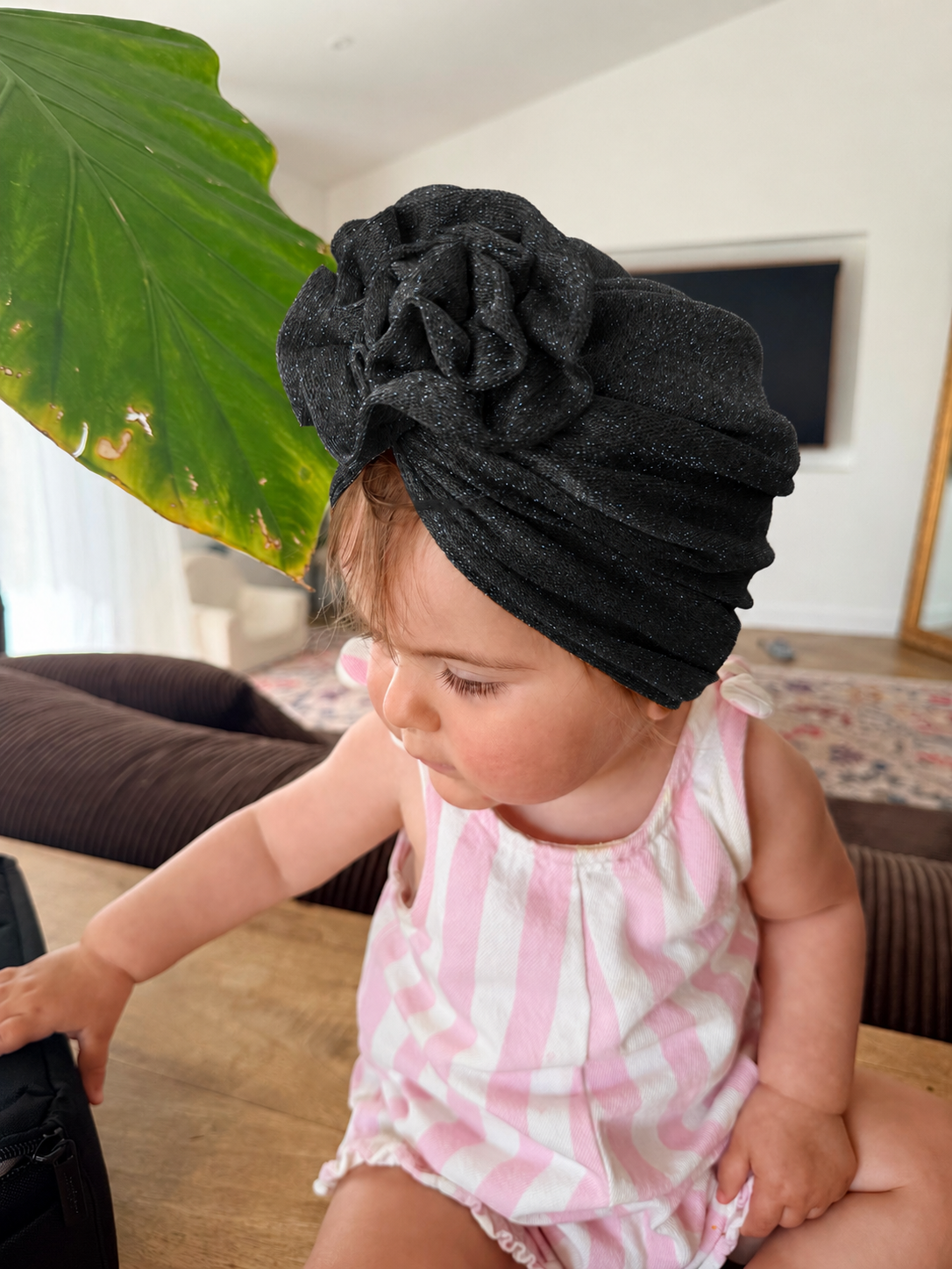Turban fleur Grace noir