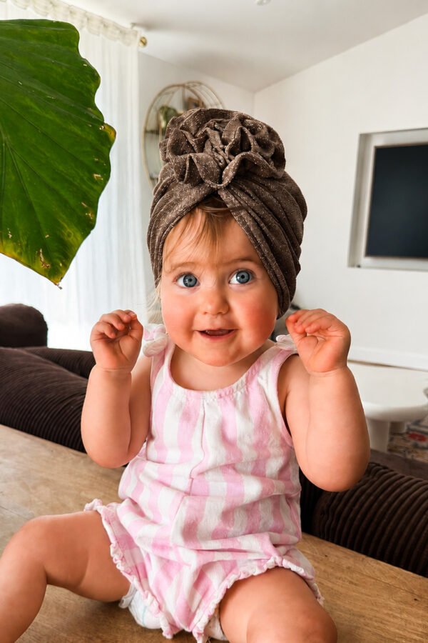 Turban fleur Grace chocolat