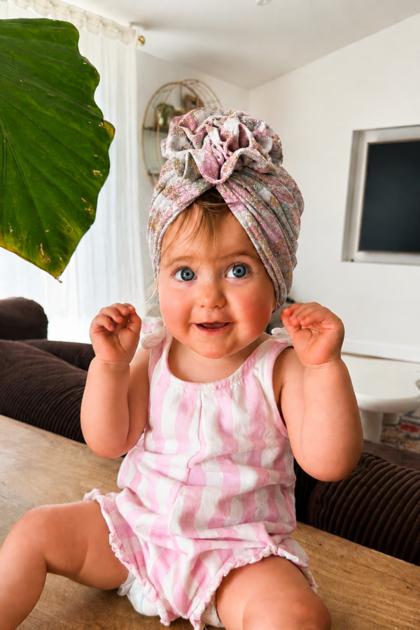 Turban fleur anti uv Ambre