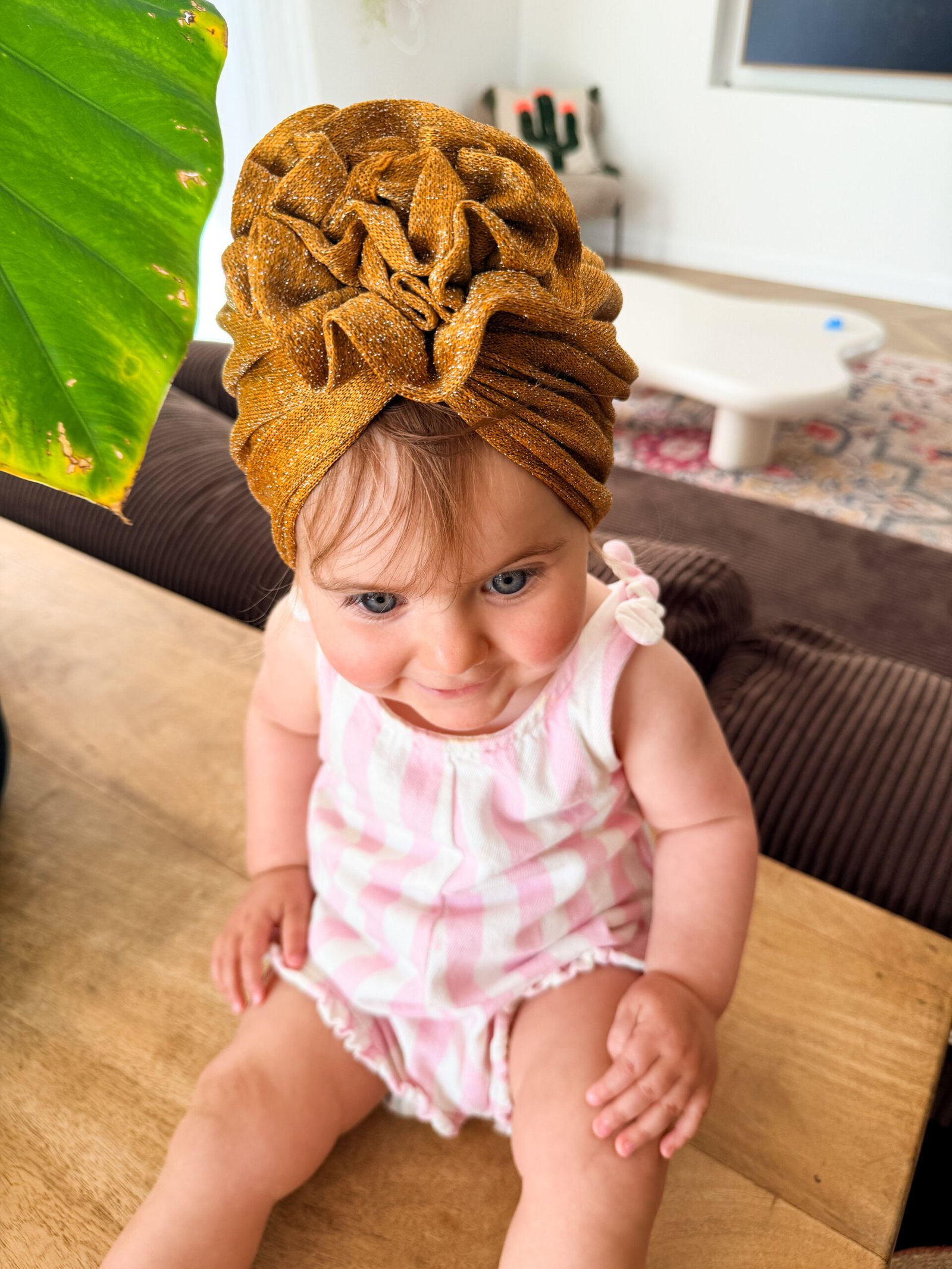 Turban fleur Grace moutarde – Image 2